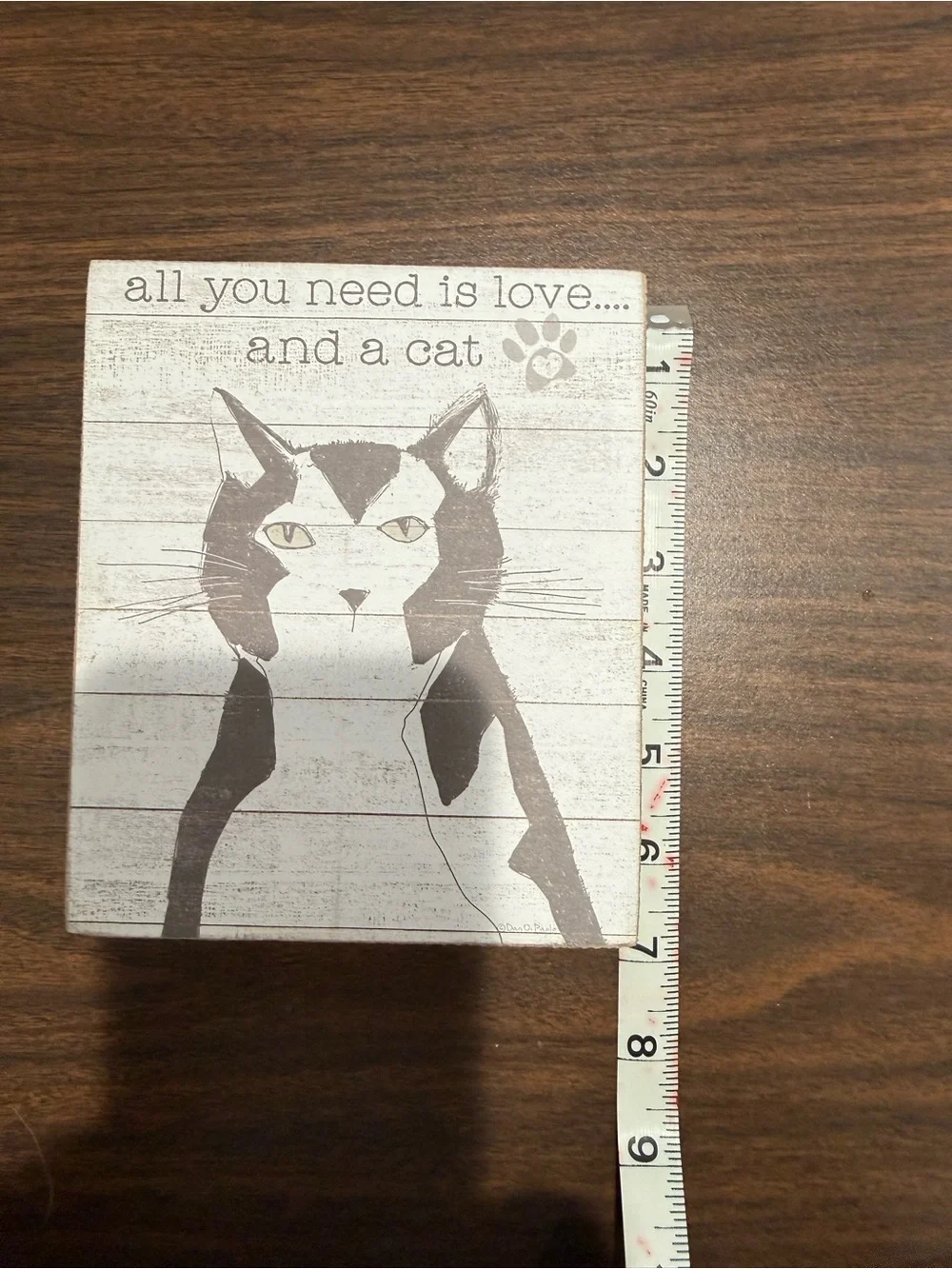 All You Need Is Love and a Cat Decorative Wall Plaque - Black & White